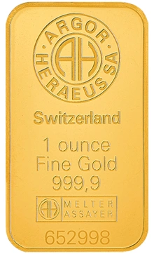 1oz Argor-Heraeus Goudbaar