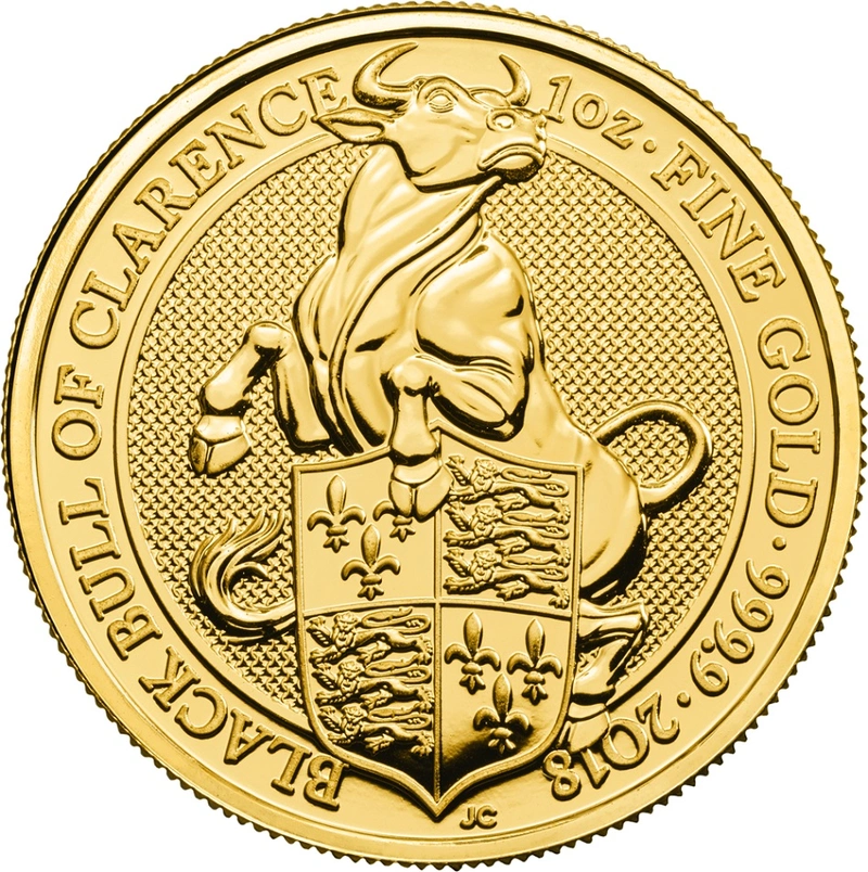 1 troy ounce gouden Queen's Beast munt - Black Bull of Clarence - 2018