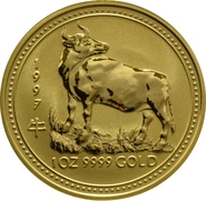 1997 1oz Gold Australian Lunar Year of the Ox