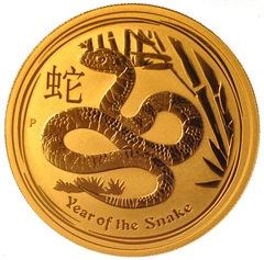 2013 1/10 troy ounce gouden Perth Mint Lunar munt Year of the Snake