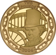 2006 Two Pound Proof Gold Coin: Brunel, The Man