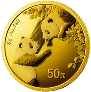 2023 3g Gouden Chinese Panda Munt