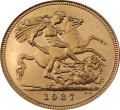 1937 Proof gouden 1/2 Sovereign munt George VI