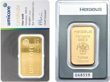 1 troy ounce goudbaar - Beste waarde
