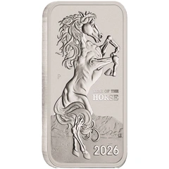 2026 1 troy ounce zilveren Perth Mint Lunar rechthoekige munt Year of the Horse