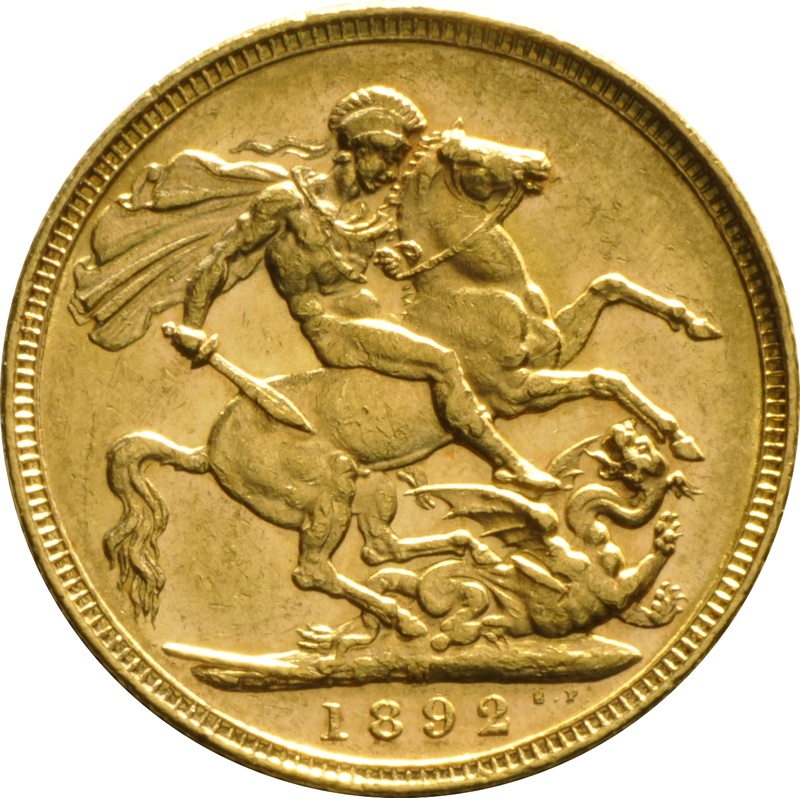 1892 Gold Sovereign - Victoria Jubilee Head - M