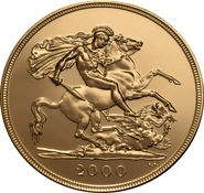 2000 £5 Gold Coin (Quintuple Sovereign) - no Box or cert