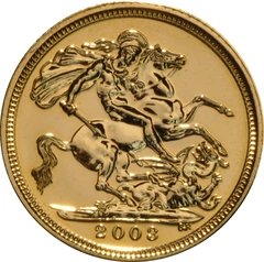 2003 gouden 1/2 Sovereign munt Elizabeth II 4de Portret