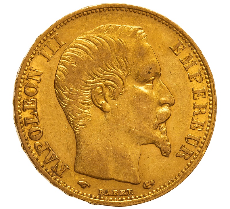 1860 20 French Francs - Napoleon III Bare Head - A