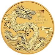 2024 Perth Mint Jaar van de Draak 1/4oz Gouden Munt