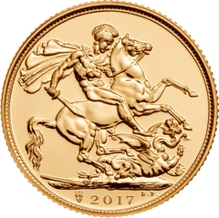 2017 gouden Sovereign munt Elizabeth II 5de Portret