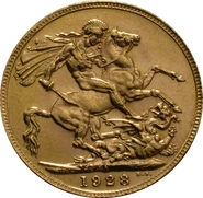 1928 Gold Sovereign - King George V - SA