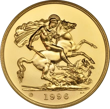 Brilliant Uncirculated Gold 1996 Five Pound Sovereign