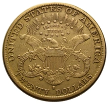 1888 $20 Double Eagle Liberty Head Gold Coin, San Francisco