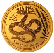 2013 Twentieth Ounce Year of the Snake Gold Coin