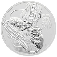 5 troy ounce zilveren Lunar munt - Muis - 2020
