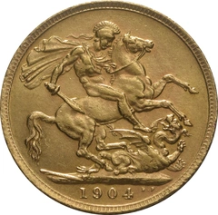 1904 gouden Sovereign munt Edward VII Londen