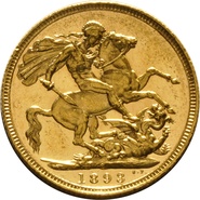 1893 Gold Sovereign - Victoria Old Head - S