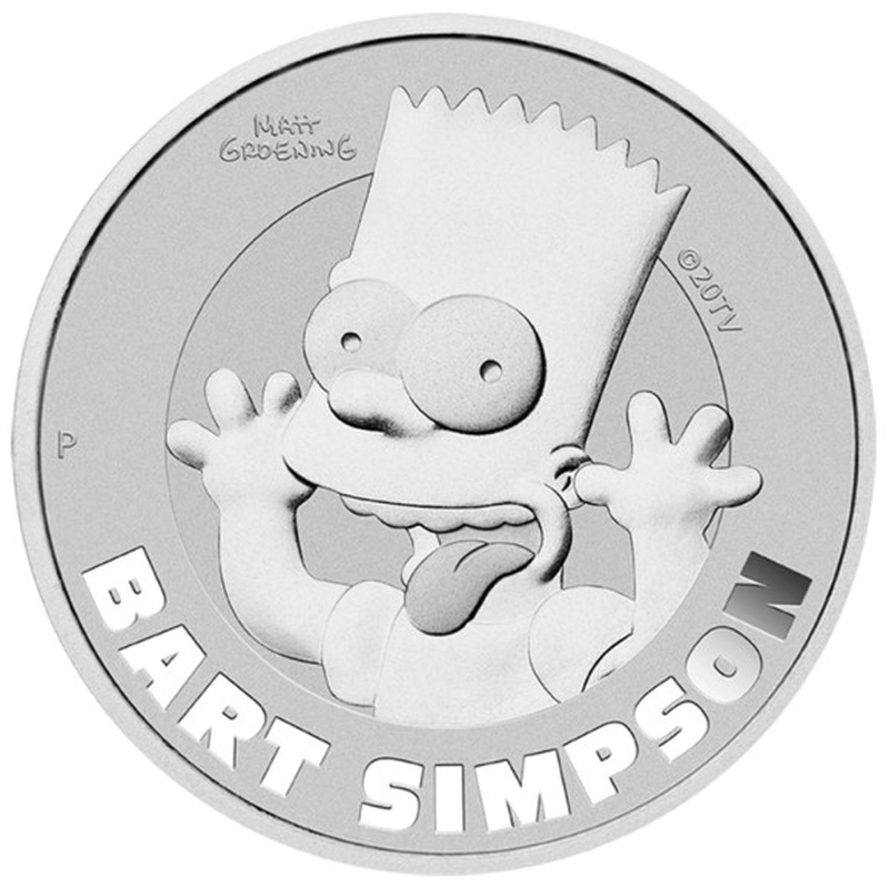 2022 Bart Simpson Tuvalu 1oz Silver Coin