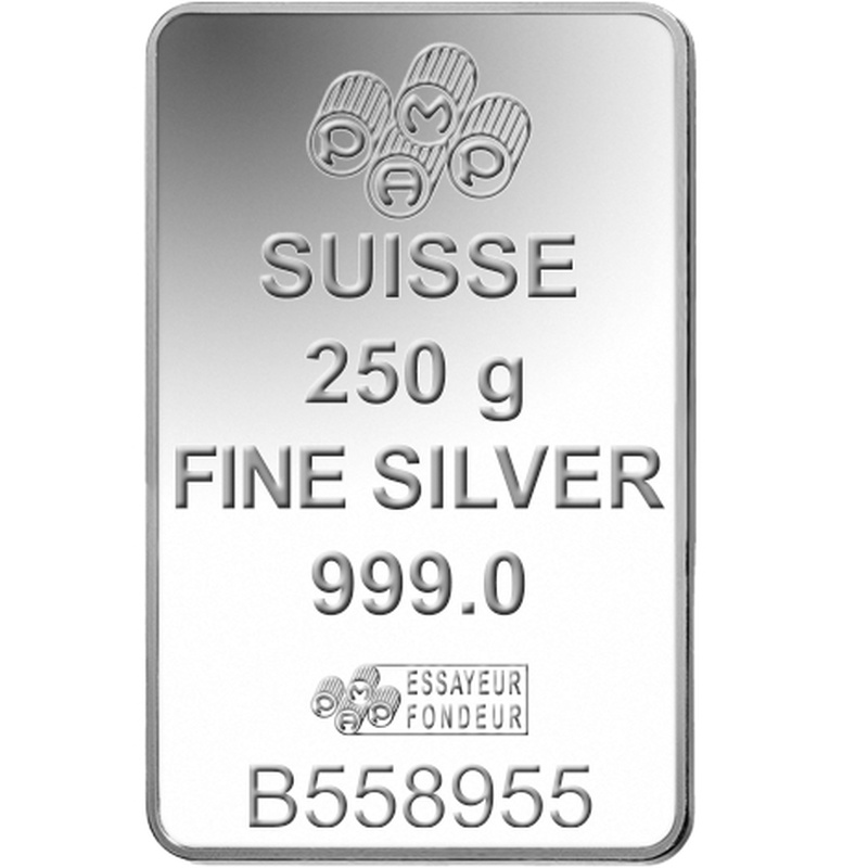 250 gram zilverbaar - PAMP Suisse