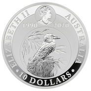 10 troy ounce zilveren Kookaburra munt - 2020
