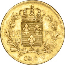 40 French Francs Louis XVIII 1816-1824