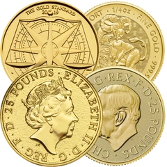 1/4 troy ounce gouden £25 Royal Mint munt (onze keuze)