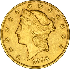 1895 gouden American Double Eagle (20 Dollar) munt Liberty Head San Francisco