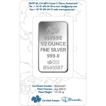 1/2 troy ounce zilverbaar- PAMP Suisse