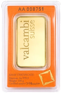 Valcambi 100 Gram Goudbaar