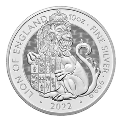 2022 10 troy ounce zilveren Tudor Beasts munt Lion of England