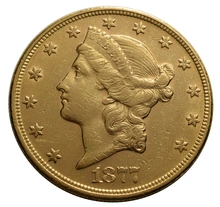 1877 gouden American Double Eagle (20 Dollar) munt Liberty Head San Francisco