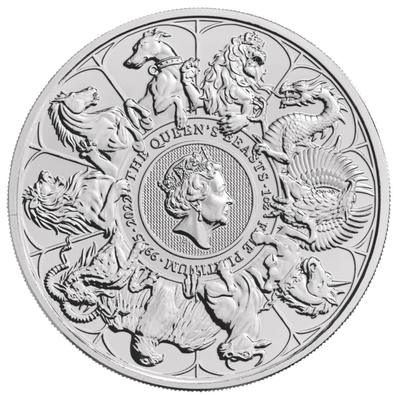 2022 1ons Platina Completer - Queen's Beast Munt