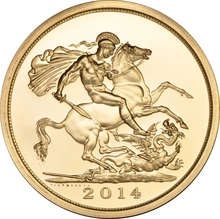 2014 Brilliant Uncirculated Gold Five Pound Coin (Quintuple Sovereign)