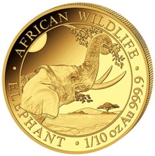 2023 1/10 Ons Gouden Somalische Olifant Munt