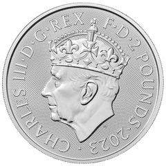 2023 1 troy ounce zilveren Britannia munt Kroning