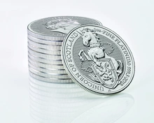 1 troy ounce platina Queen's Beast munt 2019 - Unicorn of Scotland