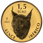 2021 1 Ons Spaanse Gouden Iberische Lynx Munt