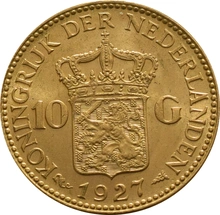 Gouden Tientje 1925-1933 (Wilhelmina op oudere leeftijd)