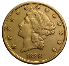 1888 gouden American Double Eagle (20 Dollar) munt Liberty Head San Francisco