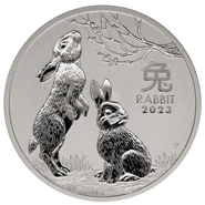 2023 Perth Mint Year of the Rabbit 1 Ons Zilveren Munt