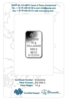 PAMP 10 Gram Palladium Bar