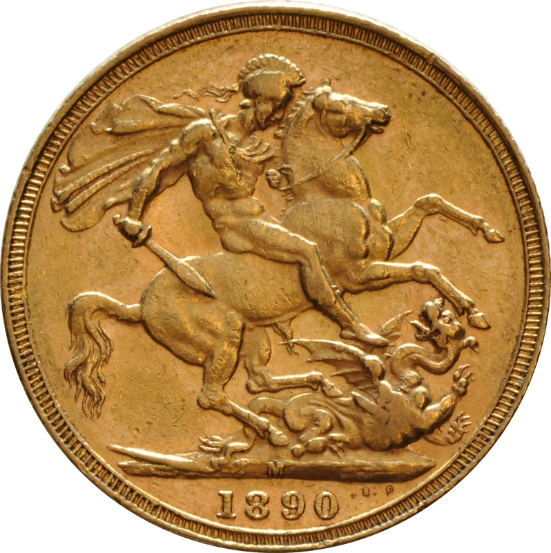 1890 Gold Sovereign Coin Queen Victoria Jubilee Head Melbourne