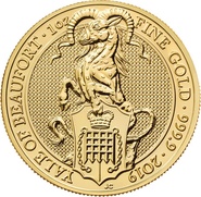 1 troy ounce gouden Queen's Beast munt - Yale of Beaufort - 2019