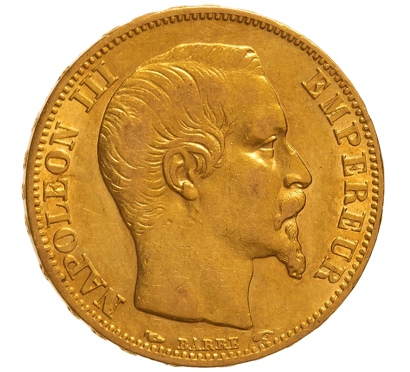 1854 20 French Francs - Napoleon III Bare Head - A