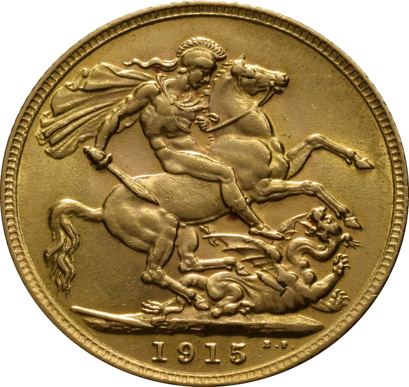 1915 Gold Sovereign - King George V - London