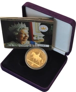2002 - Gold Five Pound Proof Coin, Golden Jubilee