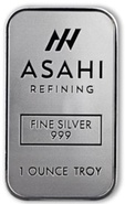 1 troy ounce zilverbaar - Asahi