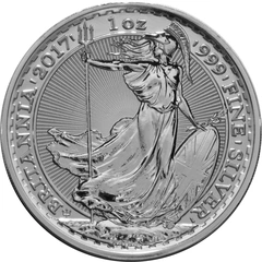 2017 1 troy ounce zilveren Britannia munt 20ste Verjaardag Drietand