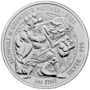 2025 Beowulf & Grendels moeder Myths & Legends 1oz Zilveren Munt